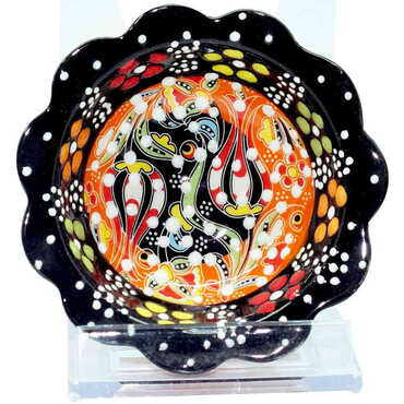 Turkish Ceramic Engraved Relief Daisy Bowl 8 cm - 6