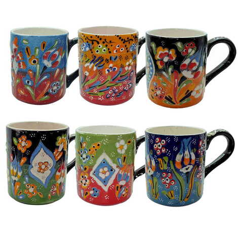 Turkish Ceramic Engraved Relief Mug - 2