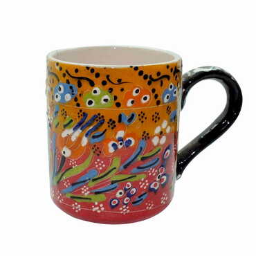 Turkish Ceramic Engraved Relief Mug - 9