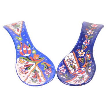 Turkish Ceramic Engraved Relief Spoon Rest - 2