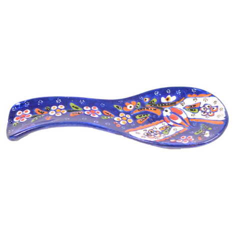 Turkish Ceramic Engraved Relief Spoon Rest - 4