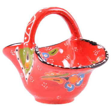 Turkish Ceramic Handpainted Basket Small Size - 6