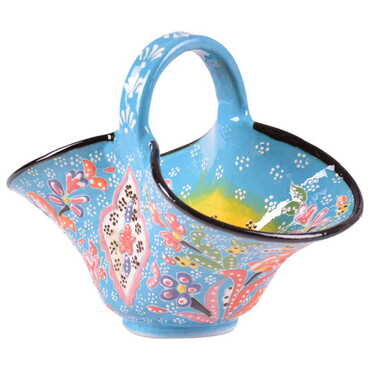 Turkish Ceramic Handpainted Basket - 5