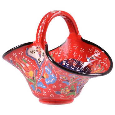 Turkish Ceramic Handpainted Basket - 6