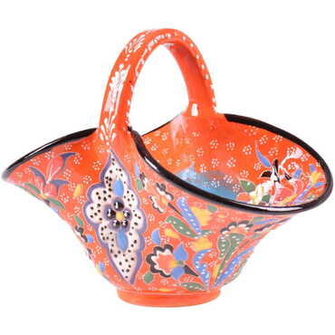 Turkish Ceramic Handpainted Basket - 7