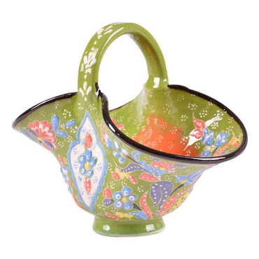 Turkish Ceramic Handpainted Basket - 10