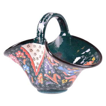 Turkish Ceramic Handpainted Basket - 11