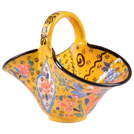 Turkish Ceramic Handpainted Basket - 12