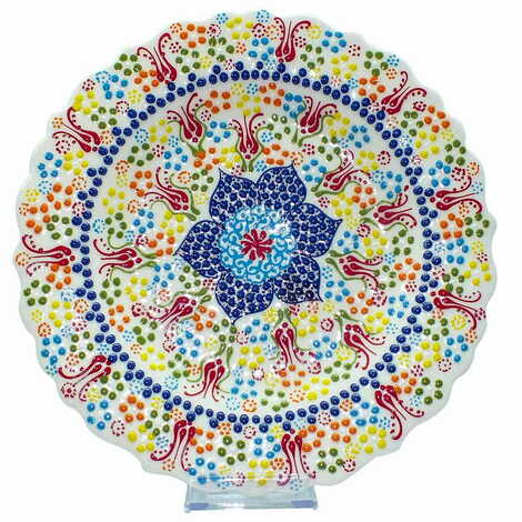 Turkish Ceramic Pearl Plate 25 Cm - 8