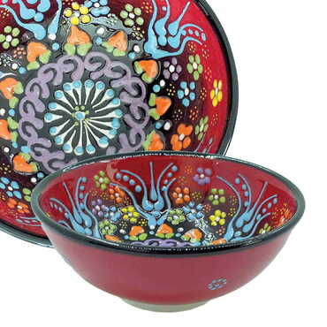 Turkish Ceramic Relief Bowl 13 cm - Myros