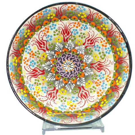 Turkish Ceramic Relief Bowl 20 cm - 8