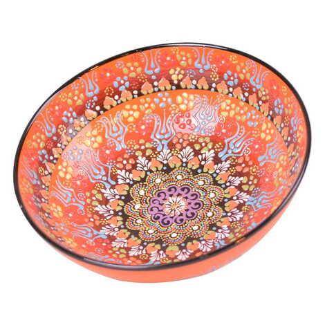 Turkish Ceramic Relief Bowl 25 cm - 5