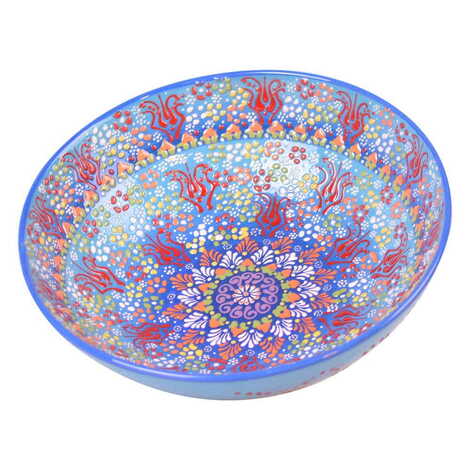 Turkish Ceramic Relief Bowl 30 cm - 3