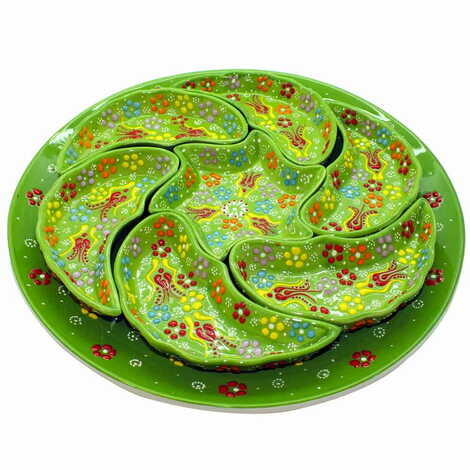 Turkish Ceramic Relief Breakfast Serving Set - 7