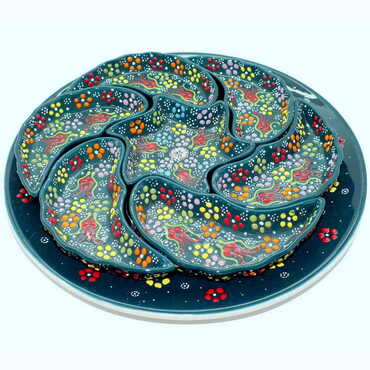 Turkish Ceramic Relief Breakfast Serving Set - 8