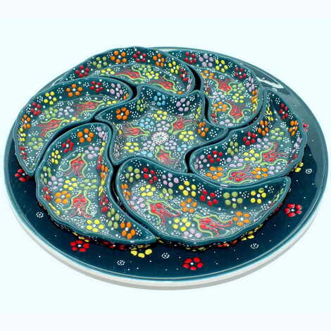 Turkish Ceramic Relief Breakfast Serving Set - 8