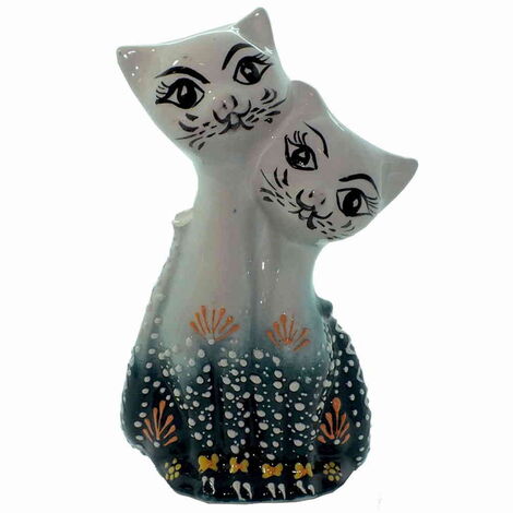 Turkish Ceramic Relief Cat Figurine Big Size - 24