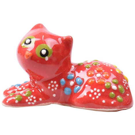 Turkish Ceramic Relief Cat Figurine Small Size - 4