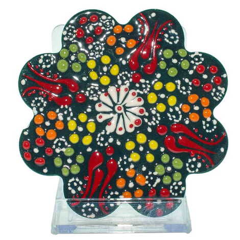 Turkish Ceramic Relief Coaster 110 mm - 9