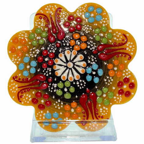 Turkish Ceramic Relief Coaster 110 mm - 10