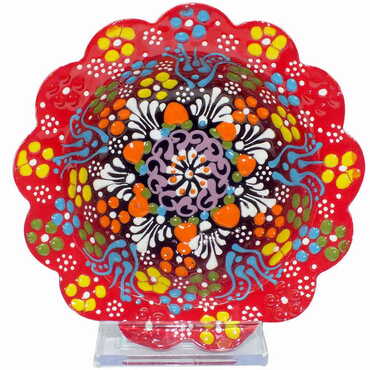 Turkish Ceramic Relief Daisy Bowl 13 cm - 6