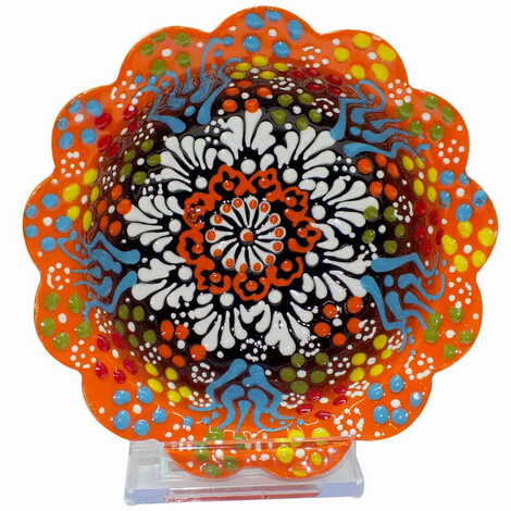 Turkish Ceramic Relief Daisy Bowl 13 cm - 7