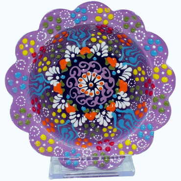 Turkish Ceramic Relief Daisy Bowl 13 cm - 8