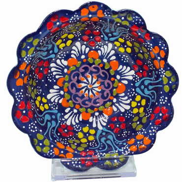 Turkish Ceramic Relief Daisy Bowl 13 cm - 11