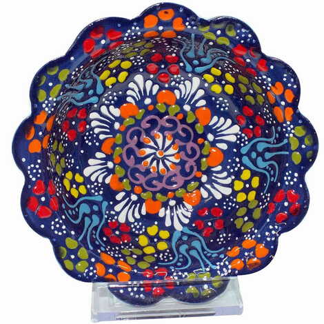 Turkish Ceramic Relief Daisy Bowl 13 cm - 11