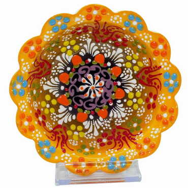 Turkish Ceramic Relief Daisy Bowl 13 cm - 14