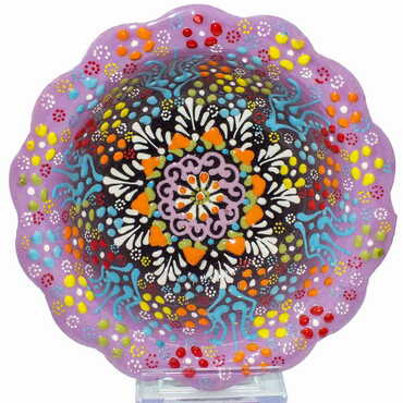 Turkish Ceramic Relief Daisy Bowl 16 cm - 6