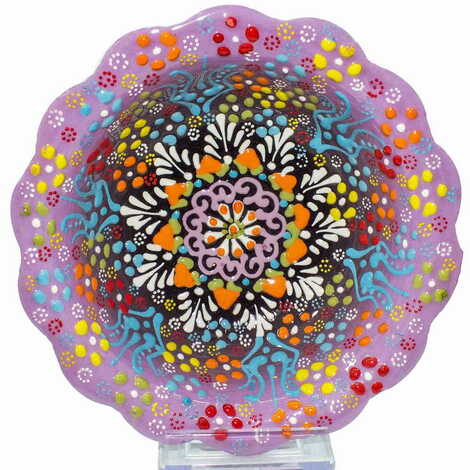 Turkish Ceramic Relief Daisy Bowl 16 cm - 6