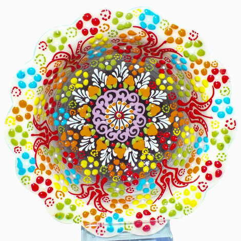 Turkish Ceramic Relief Daisy Bowl 16 cm - 7