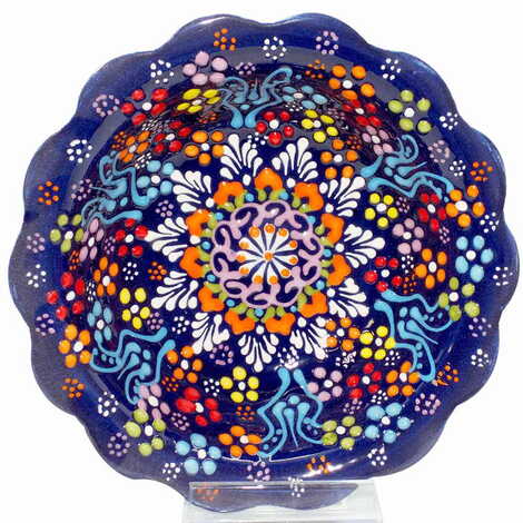 Turkish Ceramic Relief Daisy Bowl 16 cm - 9