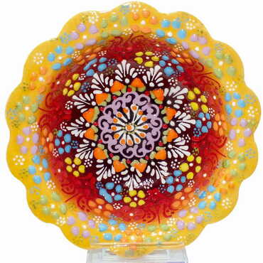 Turkish Ceramic Relief Daisy Bowl 16 cm - 12