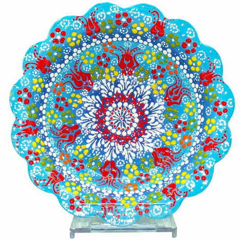 Turkish Ceramic Relief Daisy Bowl 20 cm - 5