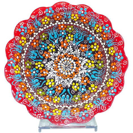 Turkish Ceramic Relief Daisy Bowl 20 cm - 6