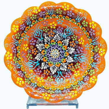 Turkish Ceramic Relief Daisy Bowl 20 cm - 7