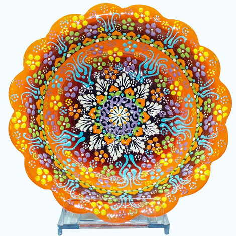 Turkish Ceramic Relief Daisy Bowl 20 cm - 7