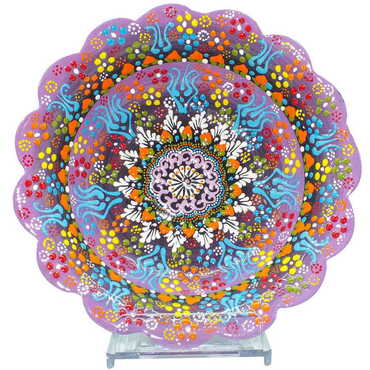 Turkish Ceramic Relief Daisy Bowl 20 cm - 8