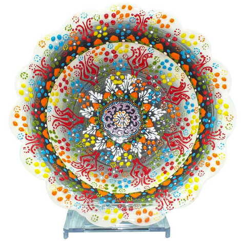 Turkish Ceramic Relief Daisy Bowl 20 cm - 9