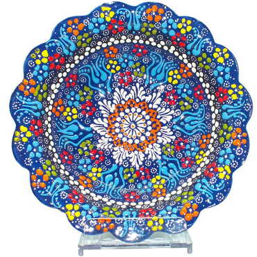 Turkish Ceramic Relief Daisy Bowl 20 cm - 10