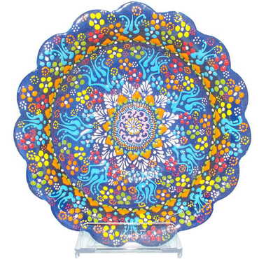 Turkish Ceramic Relief Daisy Bowl 20 cm - 11