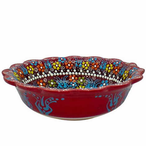 Turkish Ceramic Relief Daisy Bowl 20 cm - 3