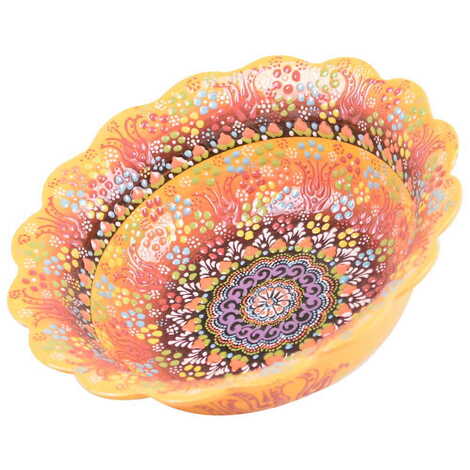 Turkish Ceramic Relief Daisy Bowl 25 cm - 5