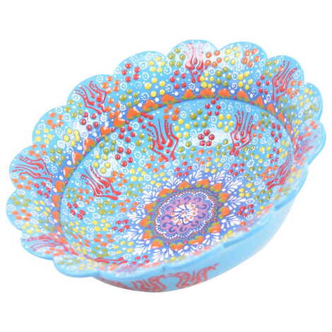 Turkish Ceramic Relief Daisy Bowl 25 cm - 3