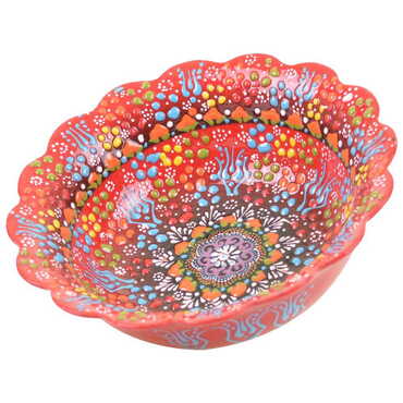 Turkish Ceramic Relief Daisy Bowl 25 cm - 4