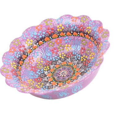 Turkish Ceramic Relief Daisy Bowl 25 cm - 6