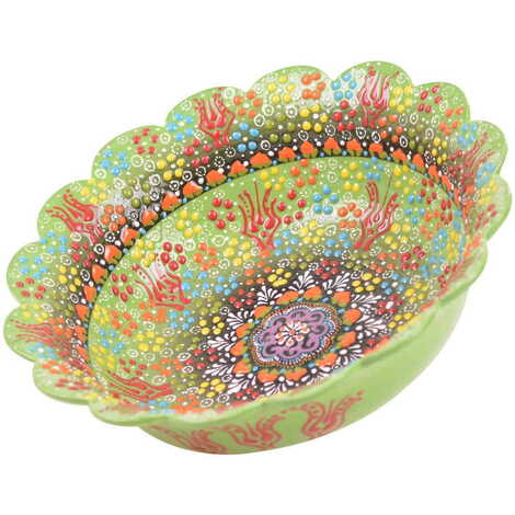 Turkish Ceramic Relief Daisy Bowl 25 cm - 9