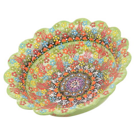 Turkish Ceramic Relief Daisy Bowl 30Cm - 4